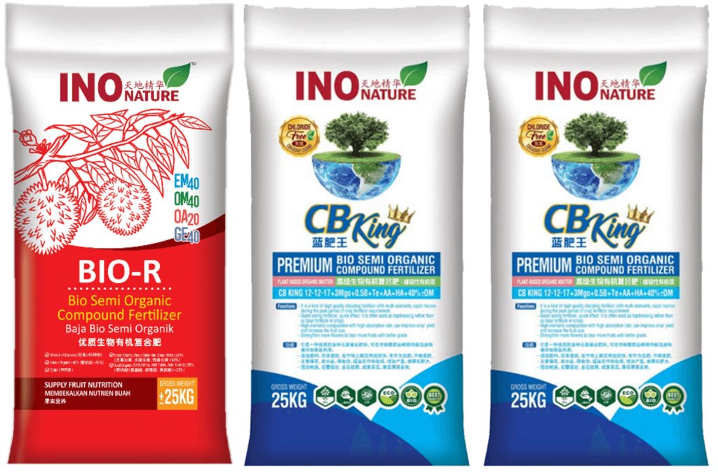 INO Nature天地精华为每个产品系列配制不同的氮磷钾（NPK）比例，如生物系列、王系列、有机系列等，以满足各种农作物的生长需求。